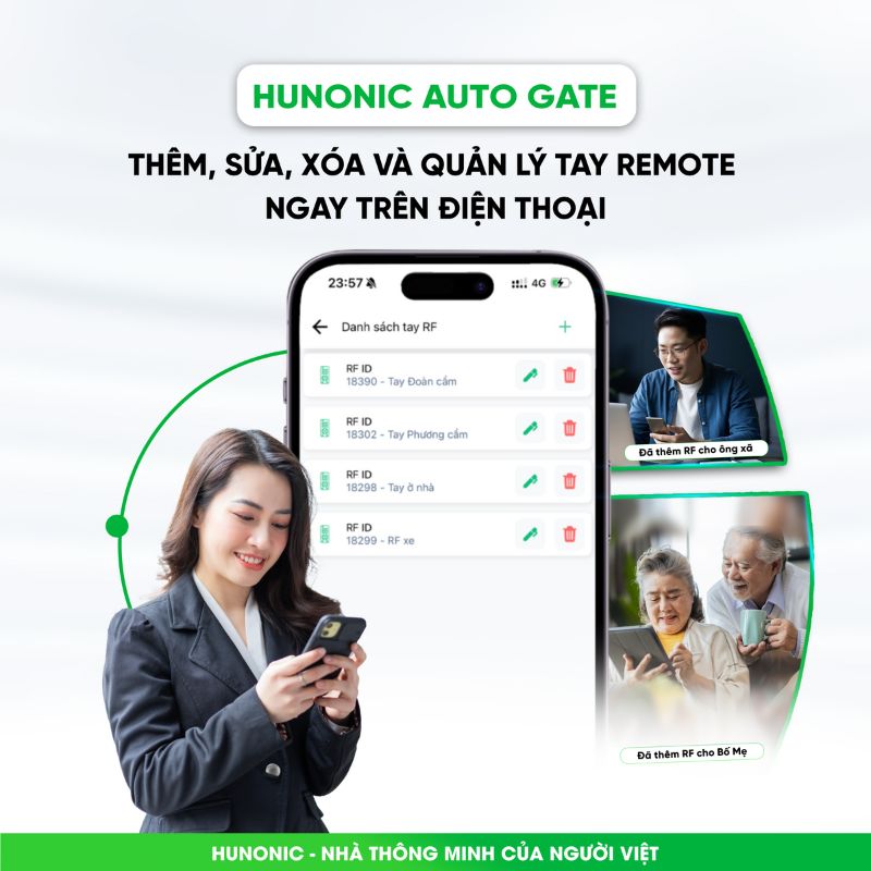 Cổng Tự Động Thông Minh Hunonic Auto Gate - Mở Cổng Qua 4G 14 tinh nang cong tu dong3
