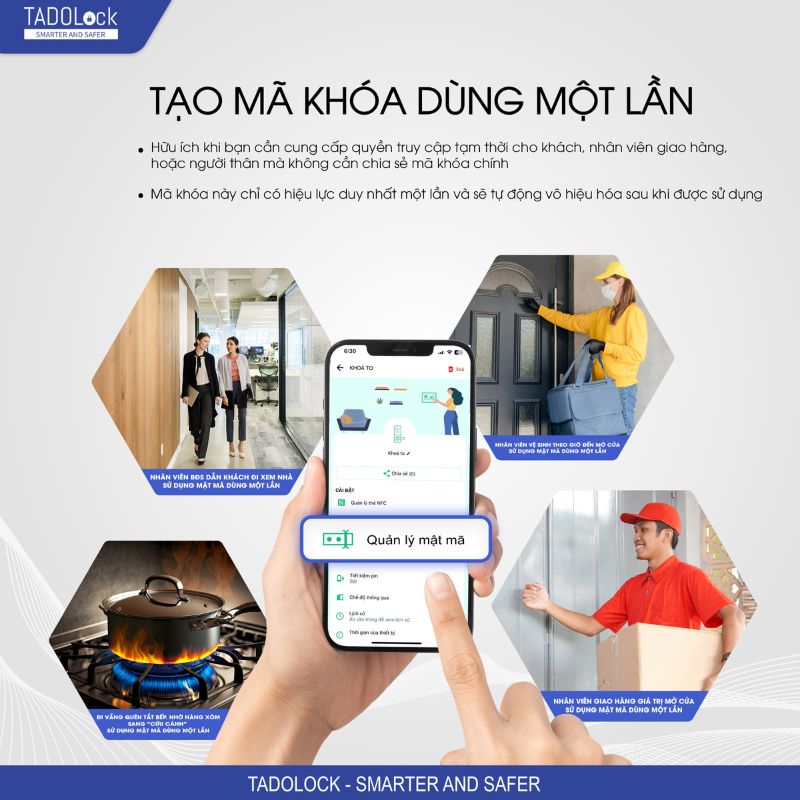 KHÓA THÔNG MINH TADOLock Cửa nhôm (Đen titan) 25 tinh nang smartlock2
